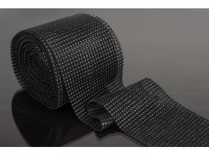 Стрічка алмазна з імітацією каміння (шина) ЧОРНА, 20*12 см